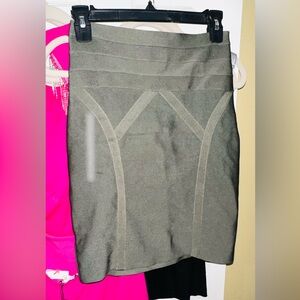 Bebe green stretch sweater mini skirt M